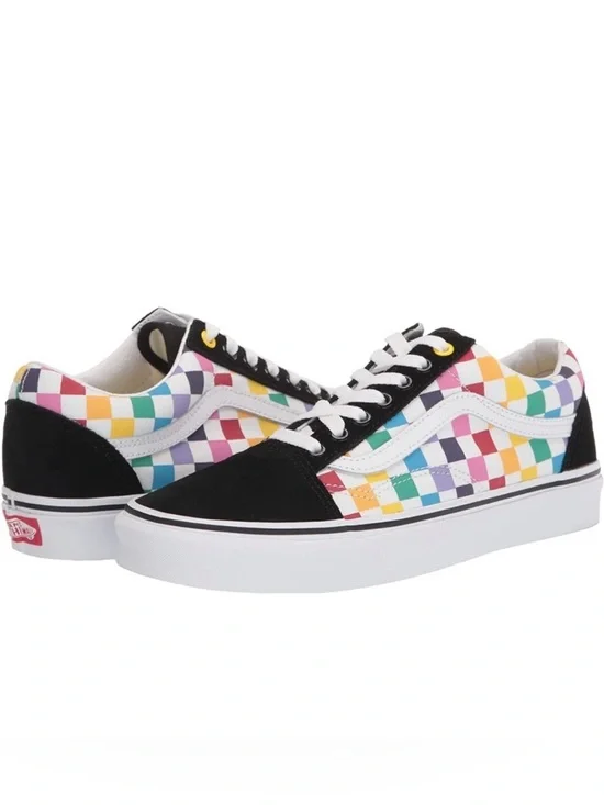 Vans Old Skool Checkerboard Low-top Sneaker in Black Multicolor - Picture 1 of 9